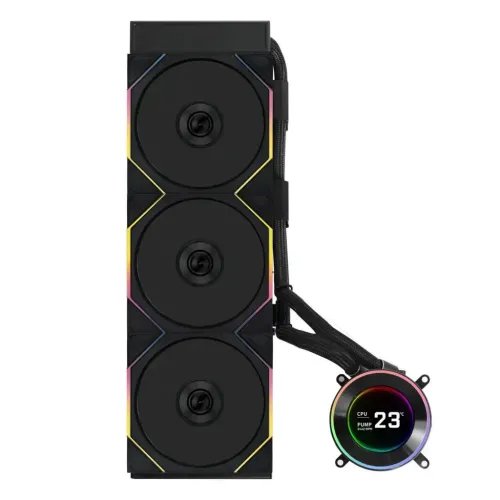 LianLiHydroShiftIILCD-C360RGBCLfanBlack-AIOCPULiquidCoolerwithCLARGBFans