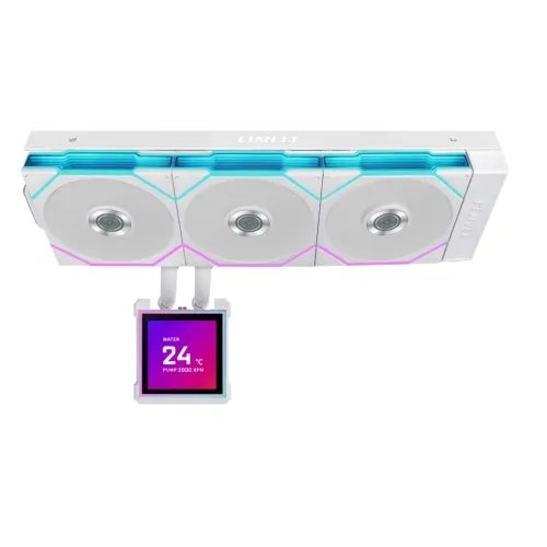 LianLiHydroshiftIILCD-S360TLWhite-RGBAIOCPUCooler-3.4Screen-18511700AM5AM4
