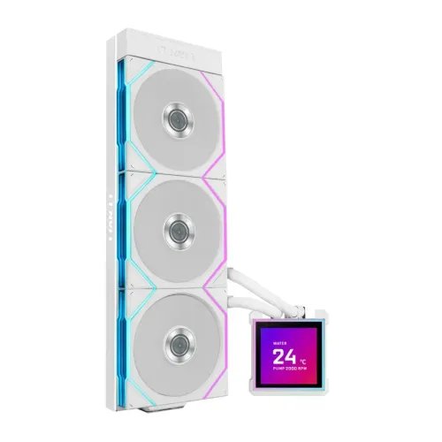 LianLiHydroshiftIILCD-S360TLWhite-RGBAIOCPUCooler-3.4Screen-18511700AM5AM4