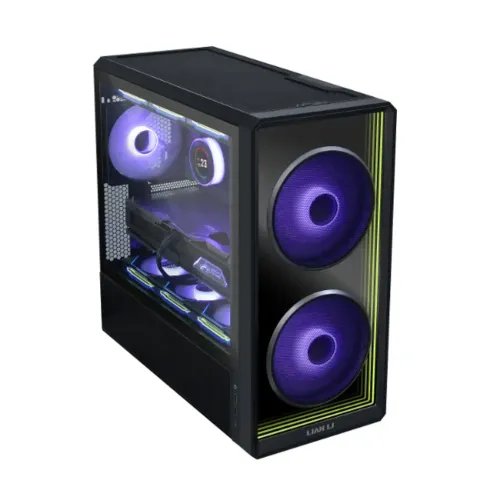 LianLiLANCOOL217INFBlackInfinityMirrorATXPCCase3FANSIncluded2x170mm1x140mm