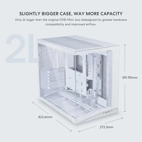 LianLiO11DMiniV2WHITE-ATXPCGAMINGCASE-IMPROVEDAIRFLOW-GPUSUPPORTBRACKET