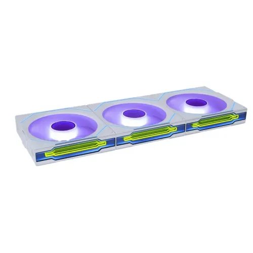 LianLiUNIFANINFINITYSL-Wireless-120-3PCSReverseWhiteTriplepackincludeController