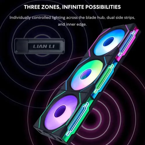 LianLiUNIFANSLINFINITYWireless3-PackBlackaRGBPWM120mm0~2200RPMControllerIncluded