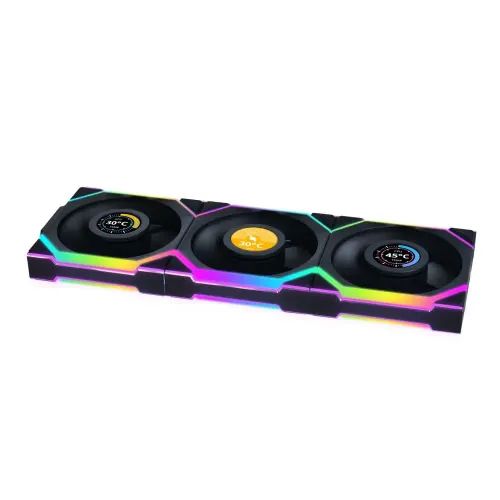 LianLiUNIFANSLWirelessLCD120-3PCSBlackTriplepackincludeController-CaseFan