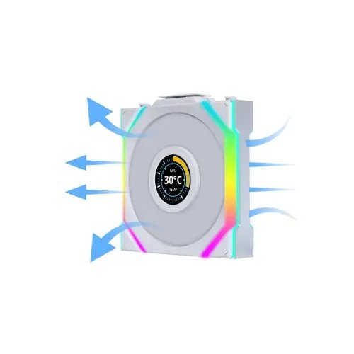 LianLiUNIFANSLWirelessLCD120-3PCSReverseWhiteTriplepackincludeController-CaseFan