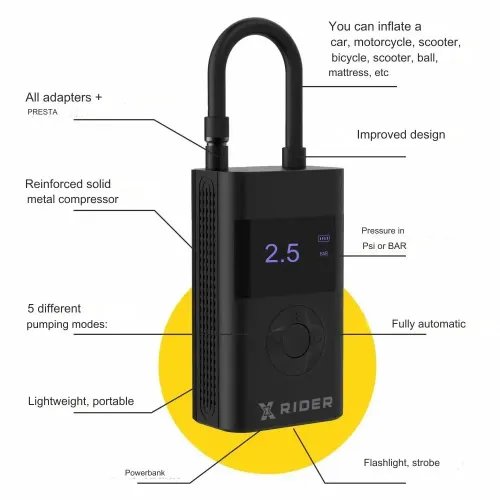 MANTA ELECTRIC PUMP COMPRESSOR FOR BIKESCARSSCOOTERS PRESTA POWERBANK