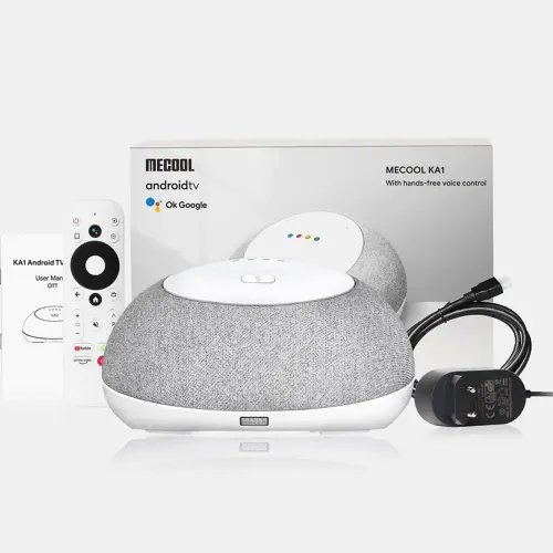 MECOOL 2in1 SMART SPEAKER WITH GOOGLE ASSISTANT AND 4K ANDROID 11 TV BOX 432G