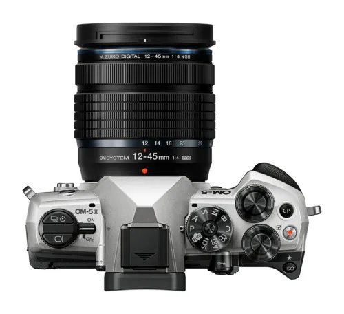 OlympusOM-5II1245KitsilverOM-5IIbodysilverM.ZuikoDigital12-45mmF4PROlensBlack