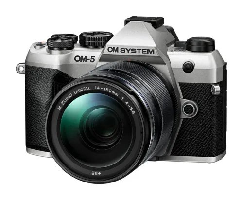 OlympusOM-5II1415-2KitsilverOM-5IIbodysilverM.ZuikoDigital14-150mmF4-5.6IIlensblack