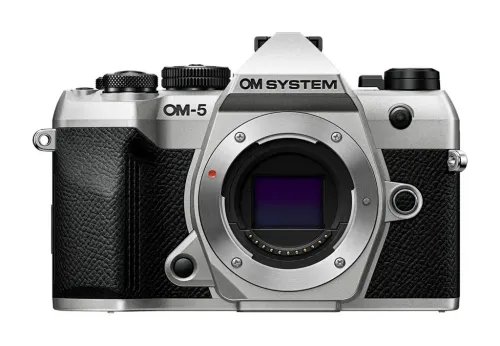 OlympusOM-5IIbodysilverBLS-50BatteryEyecupUSBConnectionCableShoulderStrap