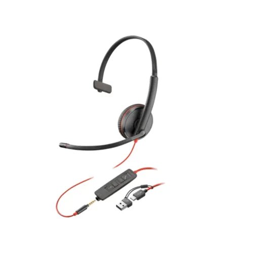 POLYBLACKWIRE3215MONAURALUSB-CHEADSET3.5MMPLUGUSB-CAADAPTERBULK