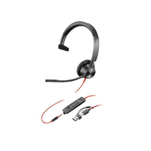 POLYBLACKWIRE3315MONAURALUSB-CHEADSET3.5MMPLUGUSB-CAADAPTER