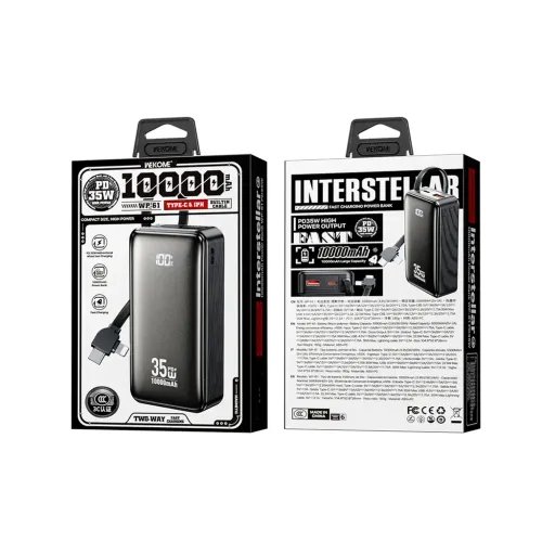 PowerBank10000mAhPD35WWKWP-612USB-CLightning