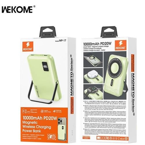 PowerBankMagneticWirelessWK10000mAh20WPDx1GreenWP-17