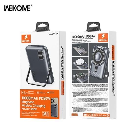 PowerBankMagneticWirelessWK10000mAh20WPDx1GreyWP-17