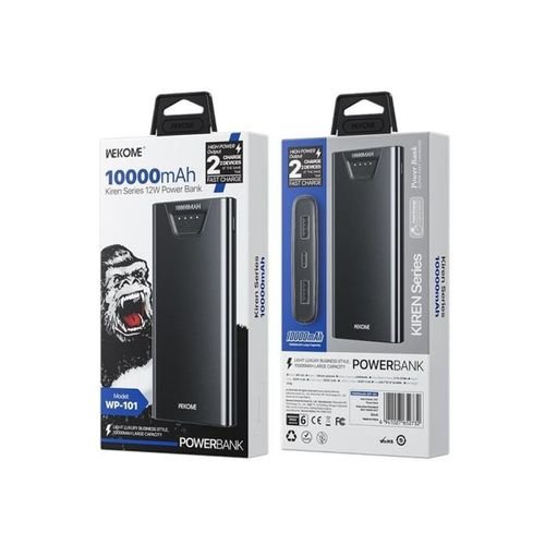 PowerBankWK10000mAh12WUSBx2BlackWP-101