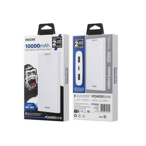 PowerBankWK10000mAh12WUSBx2WhiteWP-101