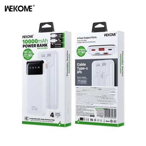 PowerBankWK10000mAh225WPDx1QC3.0x1WhiteWP-63