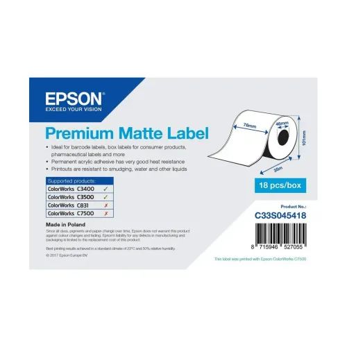 PremiumMatteLabelPaperRollEpson76mmx35m470g