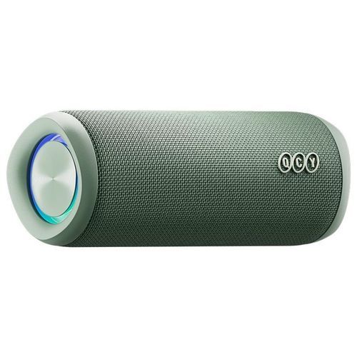 QCYSP7Green-PortableBluetoothSpeakerwStereoSound40WMicforCallsRGBLightShow