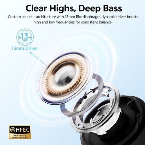 QCYAilyBudsE10BlackHiresAudioLDACSemi-EarTWS4micsENC13mmdynamicdriverIPX435h