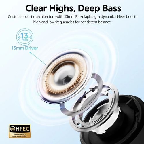 QCYAilyBudsE10BlueHiresAudioLDACSemi-EarTWS4micsENC13mmdynamicdriverIPX435h