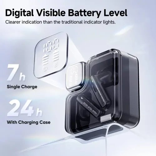 QCY Melobuds Neo Black - TWS BT Earbuds with LED Display Dual Connection Anti-air calls 7h