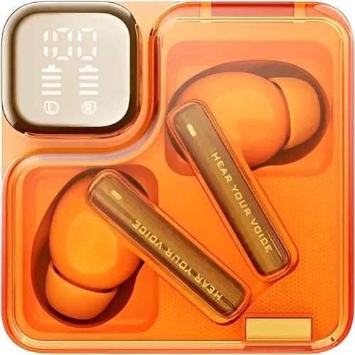 QCY Melobuds Neo Orange - TWS BT Earbuds with LED Display Dual Connection Anti-air calls 7h