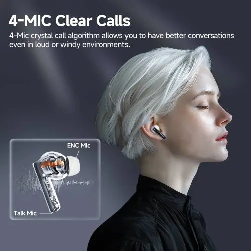 QCY Melobuds Neo Orange - TWS BT Earbuds with LED Display Dual Connection Anti-air calls 7h