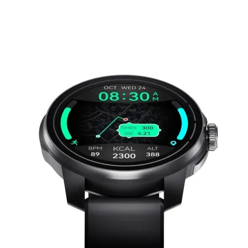 QCYTrackS10WatchBlack143AMOLEDHDDualBand6SatGPSGyroscopeGeomagnetometer