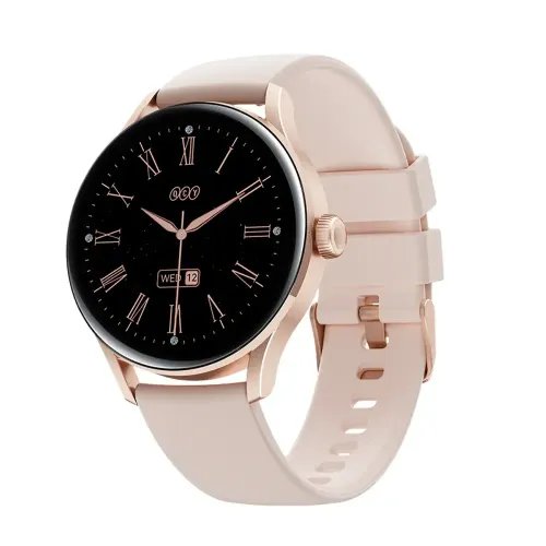 QCY Watch Elite S11 Pink Gold - Small metal 119 AMODEL Fashion BT Call IPX8 Waterproof 7Day always