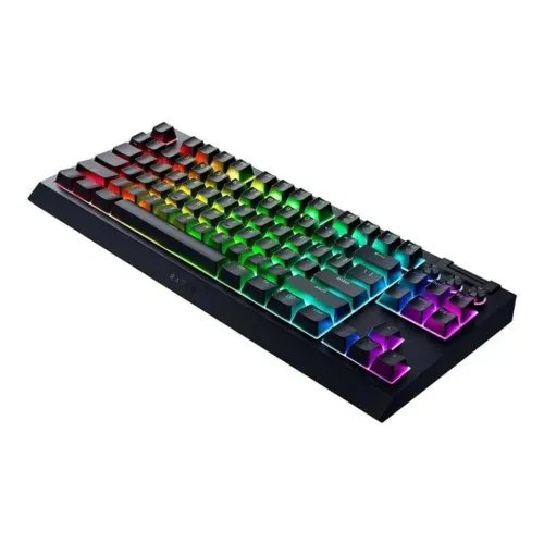 RAZERBlackwidowV4TKLHYPERSPEED-RGBWirelessHot-SwapGamingKeyboard-OrangeTactileSwitches