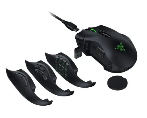 RAZERNagaV3Pro-WirelessMMOGamingMouse-280HrBattery-SwappableSidePlates-23Buttons