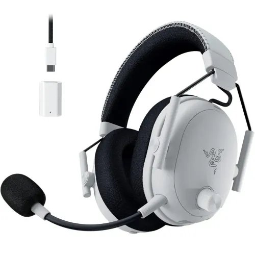 RazerBLACKSHARKV3PROWhite-ANCWirelessGamingHeadset-70hBattery-2.4GHzBTUSB-PCPS5