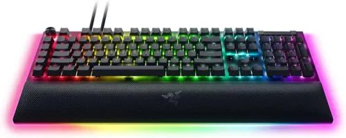 RazerBLACKWIDOWV4PROUKLAYOUT-GamingMechanicalRGBKeyboard-GreenClickySwitches-Macros