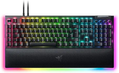 RazerBLACKWIDOWV4PROUKLAYOUT-GamingMechanicalRGBKeyboard-GreenClickySwitches-Macros