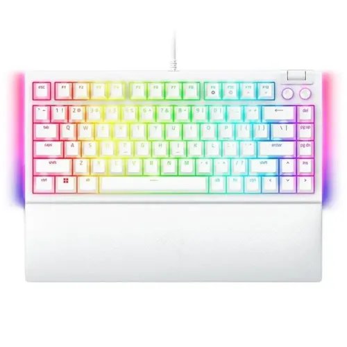 Razer BLACKWIDOW V4 75 WHITE - Mechanical RGB Gaming Keyboard - Hot-Swappable - Orange Tactile Swit