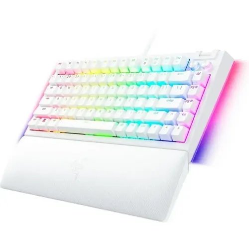 Razer BLACKWIDOW V4 75 WHITE - Mechanical RGB Gaming Keyboard - Hot-Swappable - Orange Tactile Swit