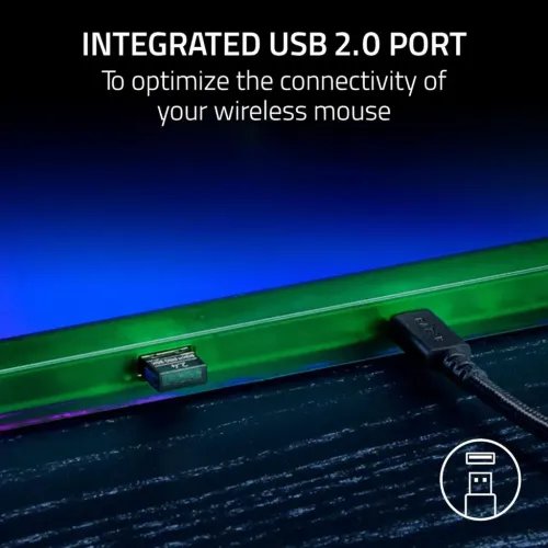 RazerFIREFLYV2PROPhantomGreen-RGBGAMINGMOUSEPAD-USBHUB-BACKLITLIGHTING