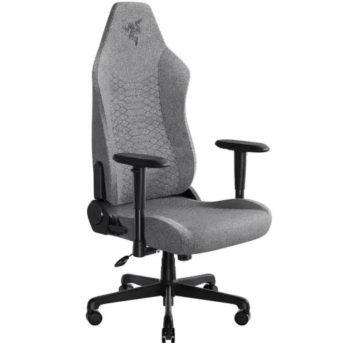 RazerISKURV2XLightGrayGamingChairLumbarCurvePlusFabric