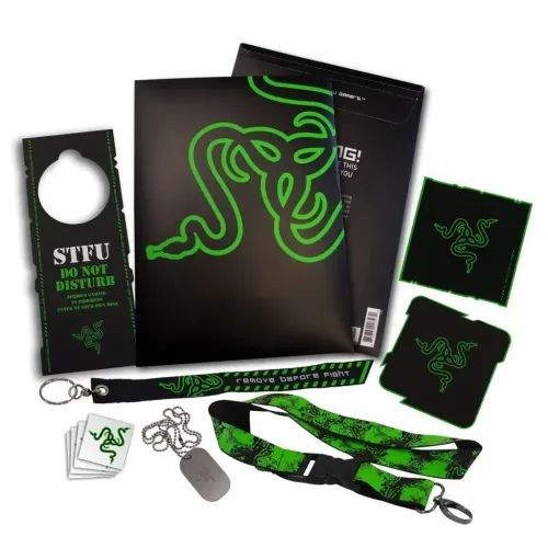 RazerLEETPACKv3Coasterslanyardspinastickerstattoosmetaldogtagchain