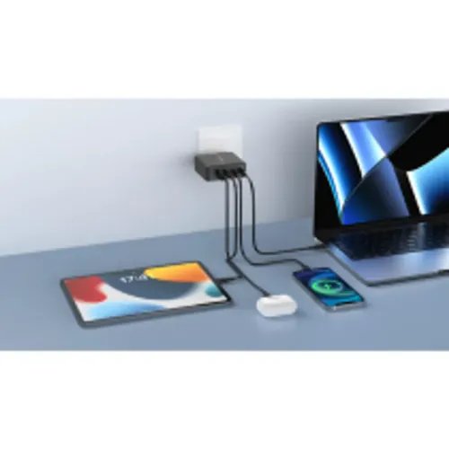 RiversongTravelAdapterPowerKubG100QuadUSBBlack