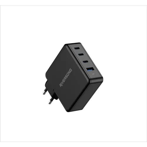 RiversongTravelAdapterPowerKubG100QuadUSBBlack
