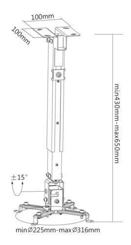 SBOX CEILING MOUNT FOR PROJECTOR UP TO 20KG