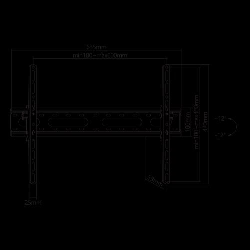 SBOX WALL MOUNT 37-80 TILT VESA MAX 600x400