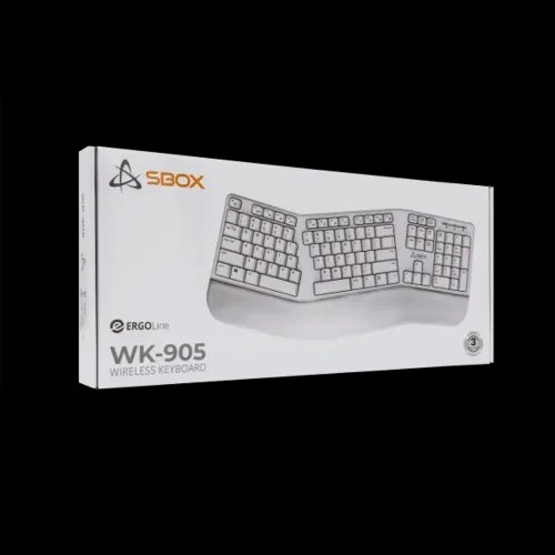 SBOX WIRELESS ERGONOMICAL KEYBOARD WHITE US LAYOUT