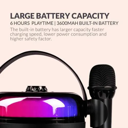 SONICGEARBT5.3PORTABLERGBKARAOKEWIRELESSSPEAKERIOXK800BLACK