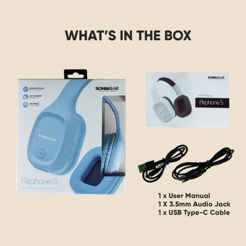 SONICGEARBT5.4OVER-EARHEADPHONESAIRPHONE5RAINDROP