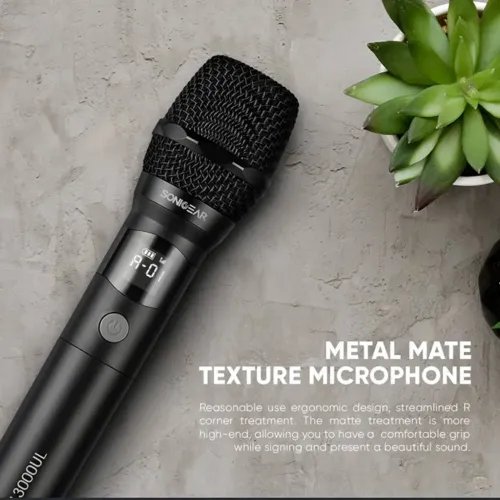 SONICGEARDUALPROFESSIONALUHFWIRELESSLEDMICROPHONEWM3300ULOBSIDIAN