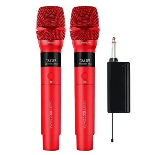 SONICGEARDUAL2.4GWIRELESSLEDMICROPHONEWM2200ULROSSO